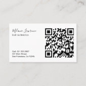 Carte De Visite Logo simple moderne noir et blanc Code QR (Devant)