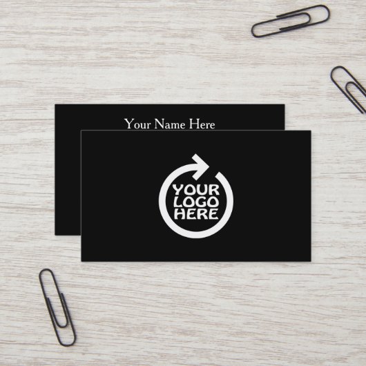 Carte De Visite Logo Simple Moderne Professionnel (Devant/Arrière en situation)