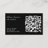 Carte De Visite Logo simple moderne QR Code noir (Devant)
