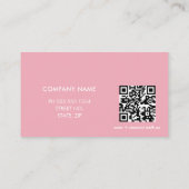 Carte De Visite Logo simple moderne QR Code rose pâle (Dos)