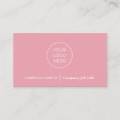 Carte De Visite Logo simple moderne QR Code rose pâle (Devant)