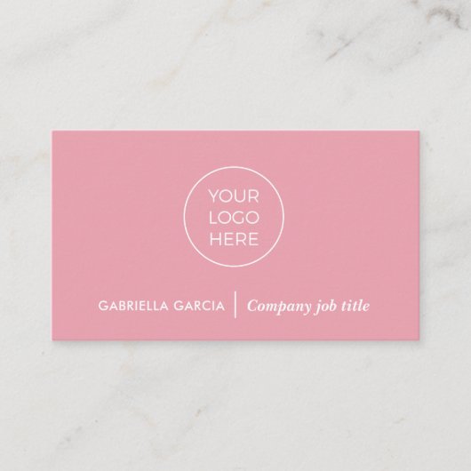 Carte De Visite Logo simple moderne QR Code rose pâle (Devant)