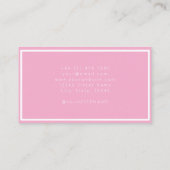 Carte De Visite Logo Simple Moderne Rose Pâle Coiffeuse Blanche  (Dos)