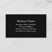 Carte De Visite Logo simple Noir Business (Dos)