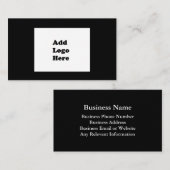 Carte De Visite Logo simple Noir Business (Devant / Derrière)