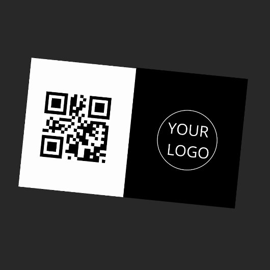 Carte De Visite Logo Simple Noir Et Blanc Qr Code Entreprise