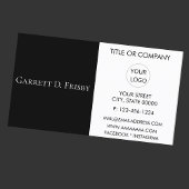 Carte De Visite Logo Simple Noir Et Blanc Qr Code Entreprise