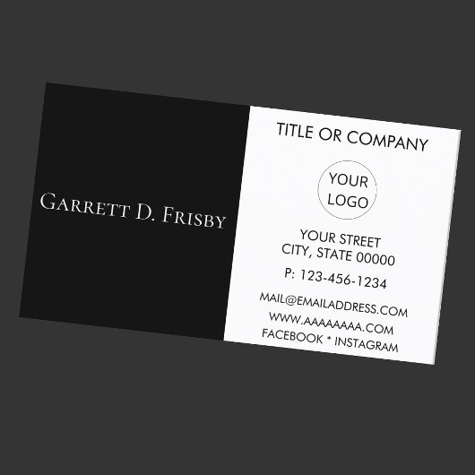 Carte De Visite Logo Simple Noir Et Blanc Qr Code Entreprise