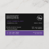 Carte De Visite Logo simple noir et violet élégant professionnel (Dos)