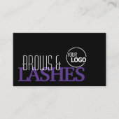 Carte De Visite Logo simple noir et violet élégant professionnel (Devant)