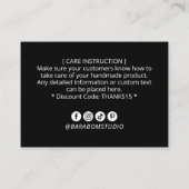 Carte De Visite Logo simple noir moderne Merci d'entreprise (Dos)