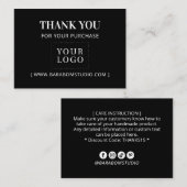 Carte De Visite Logo simple noir moderne Merci d'entreprise (Devant / Derrière)