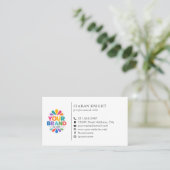 Carte De Visite Logo Simple Professionnel (Debout devant)