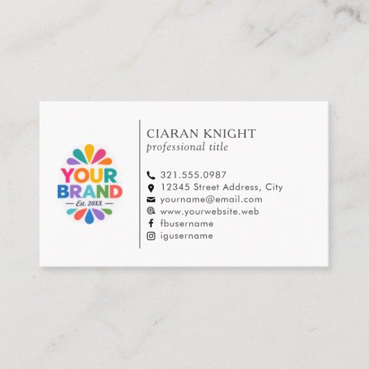 Carte De Visite Logo Simple Professionnel (Devant)