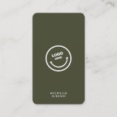 Carte De Visite Logo simple professionnel Dark Green Army moderne (Devant)