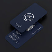 Carte De Visite Logo simple professionnel Dark Navy bleu moderne