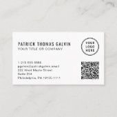 Carte De Visite Logo simple QR Code Professionnel (Devant)