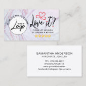 Carte De Visite Logo Simple Review Request (Devant / Derrière)