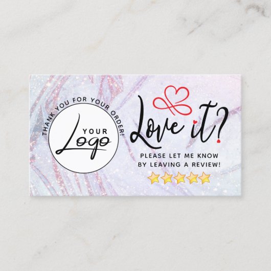 Carte De Visite Logo Simple Review Request (Devant)