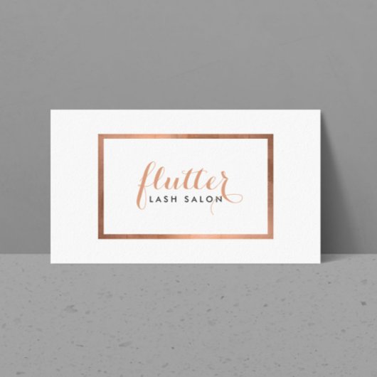 Carte De Visite Logo simple Rose Gold Lash Salon