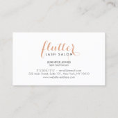Carte De Visite Logo simple Rose Gold Lash Salon (Dos)
