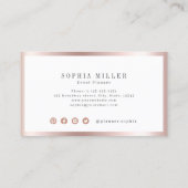 Carte De Visite Logo simple rose moderne de la société frontière o (Dos)