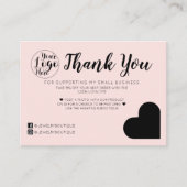 Carte De Visite Logo simple rose noir Merci client (Devant)