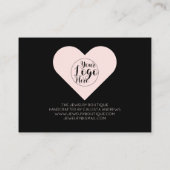Carte De Visite Logo simple rose noir Merci client (Dos)