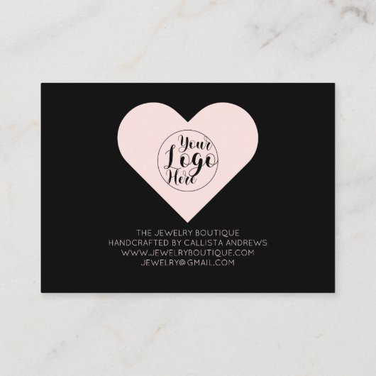 Carte De Visite Logo simple rose noir Merci client (Dos)