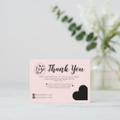 Carte De Visite Logo simple rose noir Merci client (Debout devant)