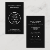 Carte De Visite Logo simple simple d'entreprise Médias sociaux (Devant / Derrière)