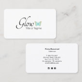 Carte De Visite Logo simple Spa de beauté Esthétique papillon (Devant / Derrière)