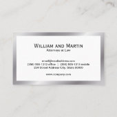 Carte De Visite Logo Skyscraper | Bordure métallique | Monogramme (Dos)