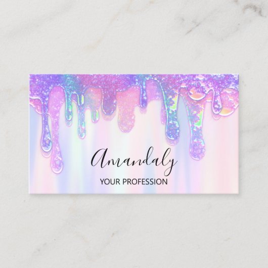 Carte De Visite Logo Soap Holographe Driving Cosmetics Nails rose  (Devant)