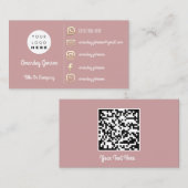 Carte De Visite Logo Social Media Gold QR Code Gold Blush (Devant / Derrière)