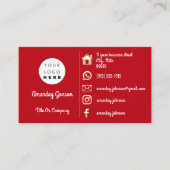 Carte De Visite Logo Social Media Gold QR Code Red Gold (Devant)