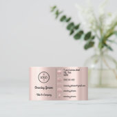 Carte De Visite Logo Social Media Gold QR Code Rose Adresse (Debout devant)