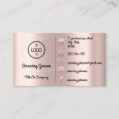 Carte De Visite Logo Social Media Gold QR Code Rose Adresse (Devant)