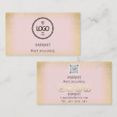 Carte De Visite Logo Social Media Logo QR Code Gold Rose (Devant / Derrière)