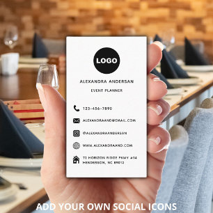 Carte De Visite Logo Social Media Minimaliste Vertical