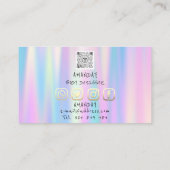 Carte De Visite Logo Social Media QR Code Or Holographe Bleu (Dos)