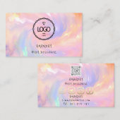 Carte De Visite Logo Social Media QR Code or Holographe rose (Devant / Derrière)