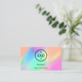 Carte De Visite Logo Social Media QR Code or Holographie (Debout devant)