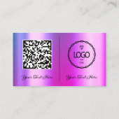 Carte De Visite Logo Social Media QR Code Photo Pink Gold (Dos)