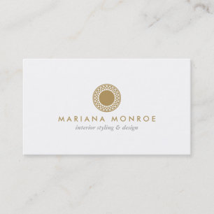 CARTE DE VISITE LOGO SOLEIL OR ÉLÉGANT SUR BLANC III