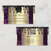 Carte De Visite Logo SPA de goutte de maquillage de cheveux QRCode (Devant / Derrière)