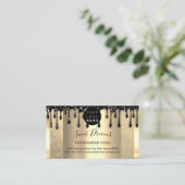 Carte De Visite Logo SPA de goutte de maquillage de cheveux QRCode (Debout devant)