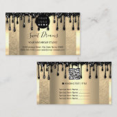 Carte De Visite Logo SPA de goutte de maquillage de cheveux QRCode (Devant / Derrière)