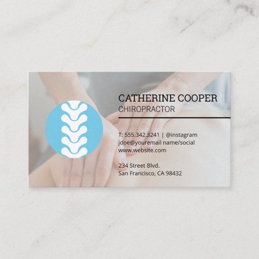 Carte De Visite Logo Spine | Session chiropraticienne (Devant)