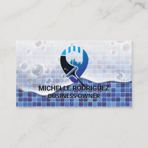Carte De Visite Logo Squeegee City Cleaner Femme de ménage Entre
